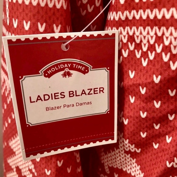 Womens Red Heart Tree Christmas Holiday Suit Blazer Multi-color Light Up Size 3X - Picture 3 of 4